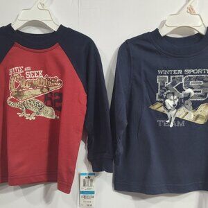 2 Greendog 100% Cotton Long-sleeved Y2K Boy's Shirts 24 Months NWT